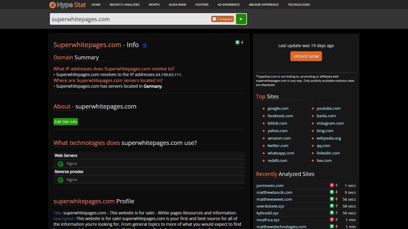 Superwhitepages.com whitespages.com - This website is for sale! - White ...